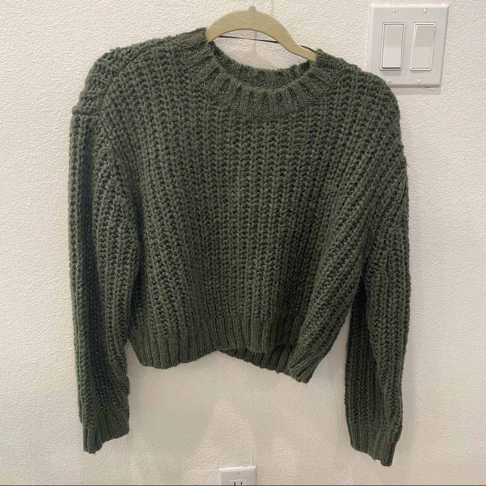 Pacsun LA hearts army green knit sweater